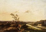 An Extensive Summer Landscape With A Town In The Background